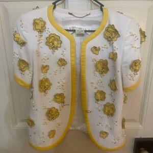 Escada White and Yellow Jacket